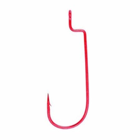 Eagle Claw Lazer Sharp Round Bend Worm Hook, Size 20 Needle Point, Red, 5PK L091RGH-2/0